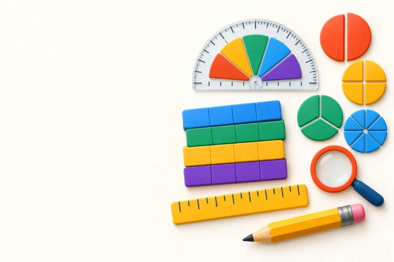 4th grade worksheets: multi-digit math and fractions banner