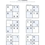 4x4 sudoku printable for kids
