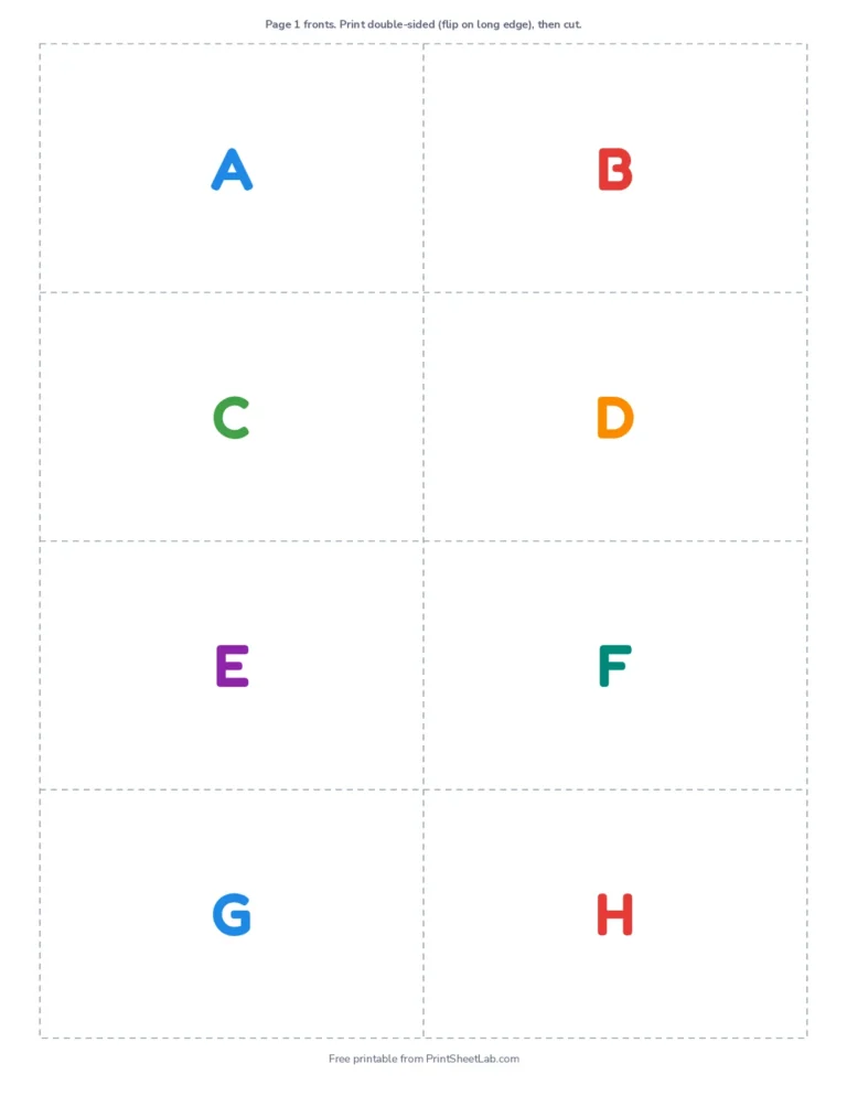 Printable alphabet flash cards, uppercase and lowercase