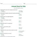 Animal quiz for kids