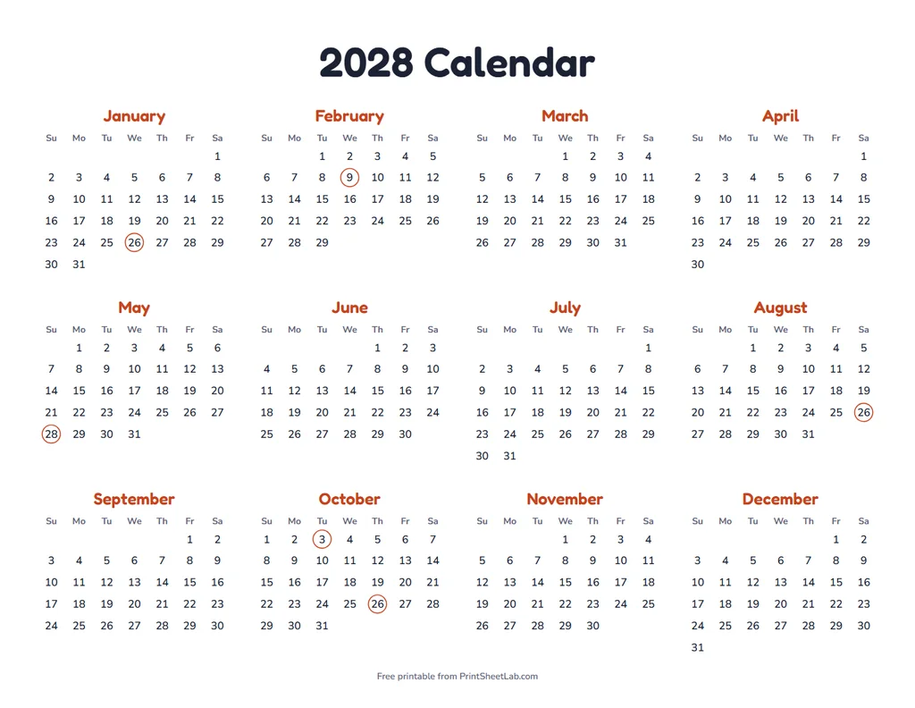 Chinese Festivals 2028 in the tomato color theme