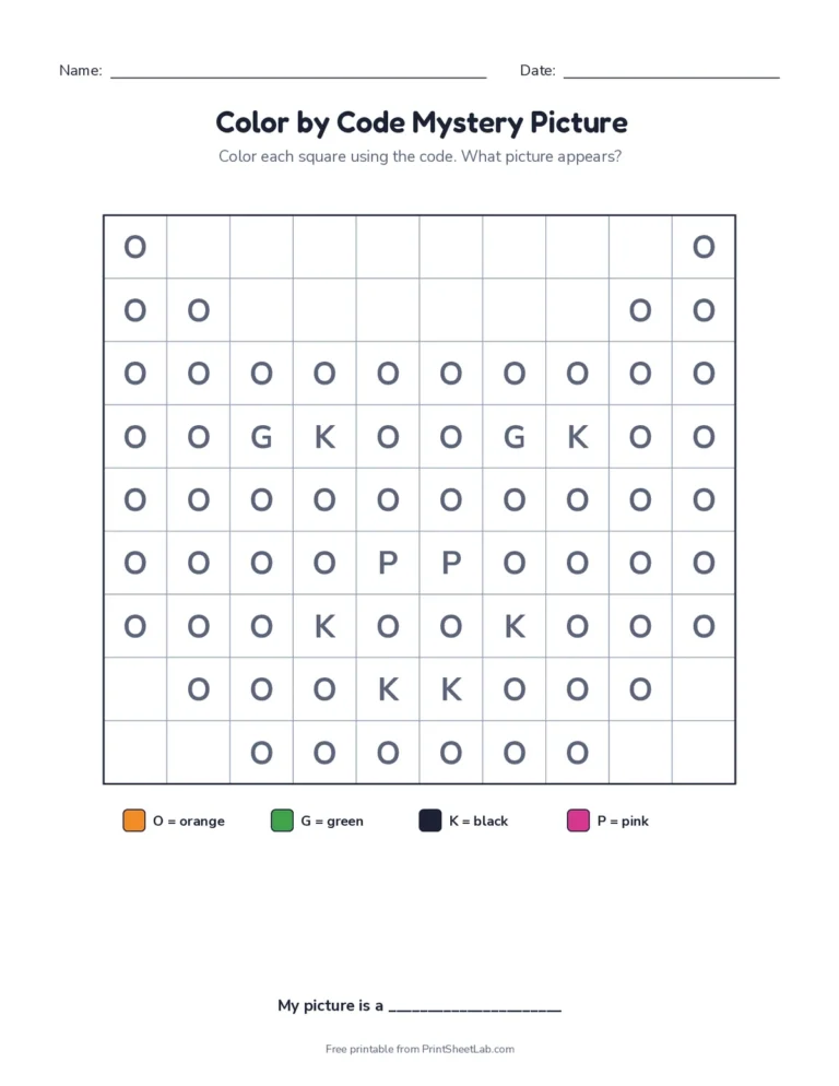 Color by code pixel picture
