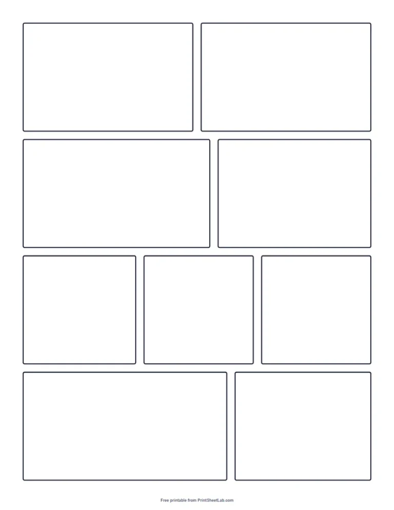 Blank comic book page template