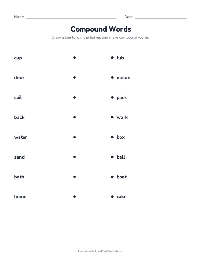 Match the halves worksheet with answer key