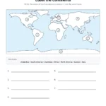 Continents and oceans labeling worksheet