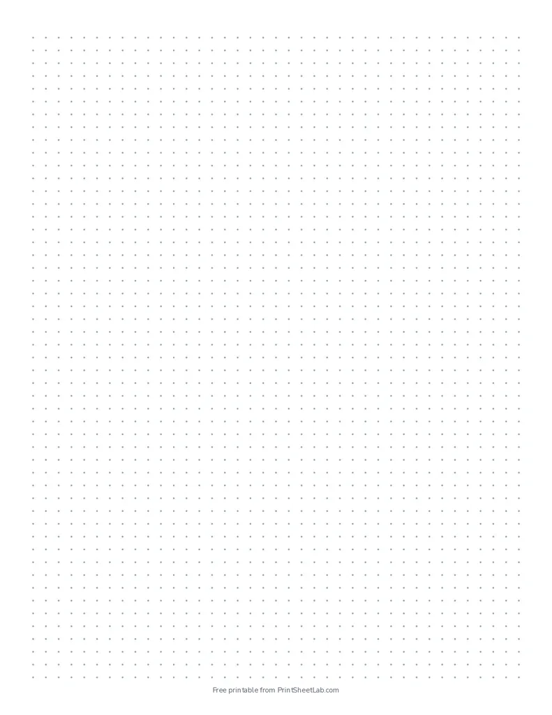 Printable dot grid paper with light gray dots every 5 mm on a US Letter page
