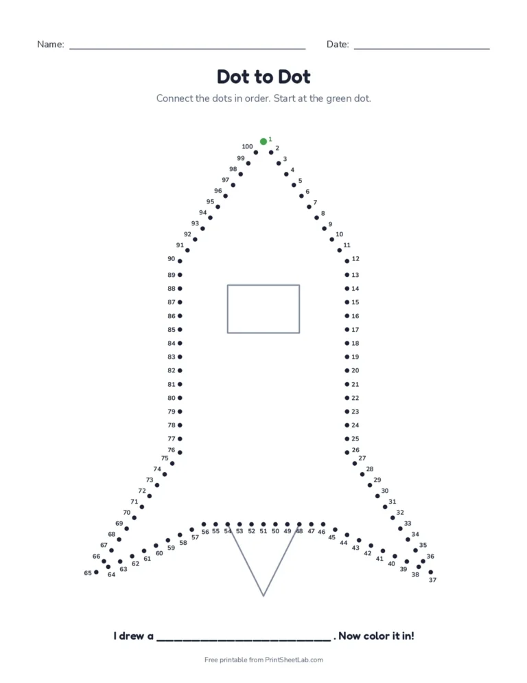 Hard dot to dot worksheet with 100 numbered dots