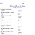 Element symbols quiz