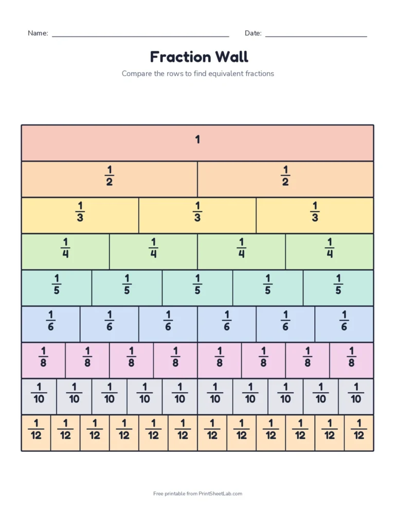 Fraction wall printable