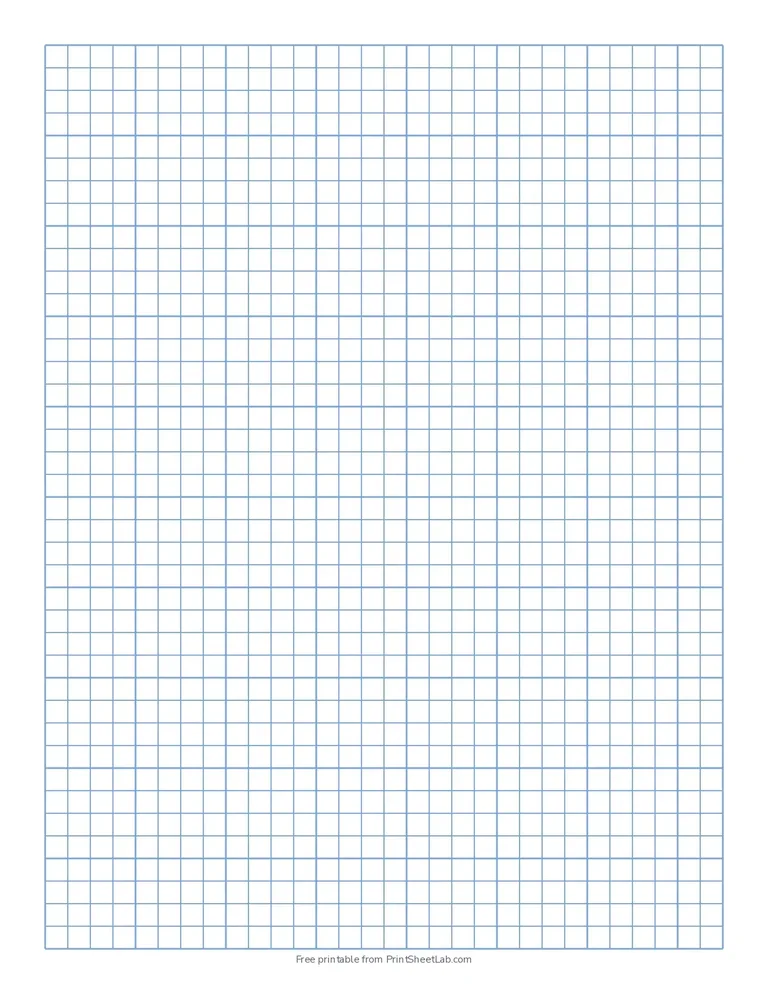 Graph paper generator output: quarter inch squares with a darker line every four squares