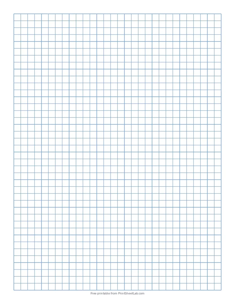 Graph paper from the printable paper maker with quarter inch squares and a darker line every four squares, US Letter