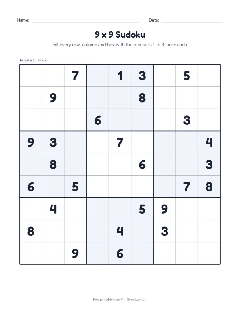Five hard 9x9 sudoku puzzles with 27 clues, one per page, with answer keys