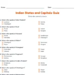 Indian states and capitals quiz