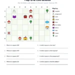 Map skills worksheet with a compass rose