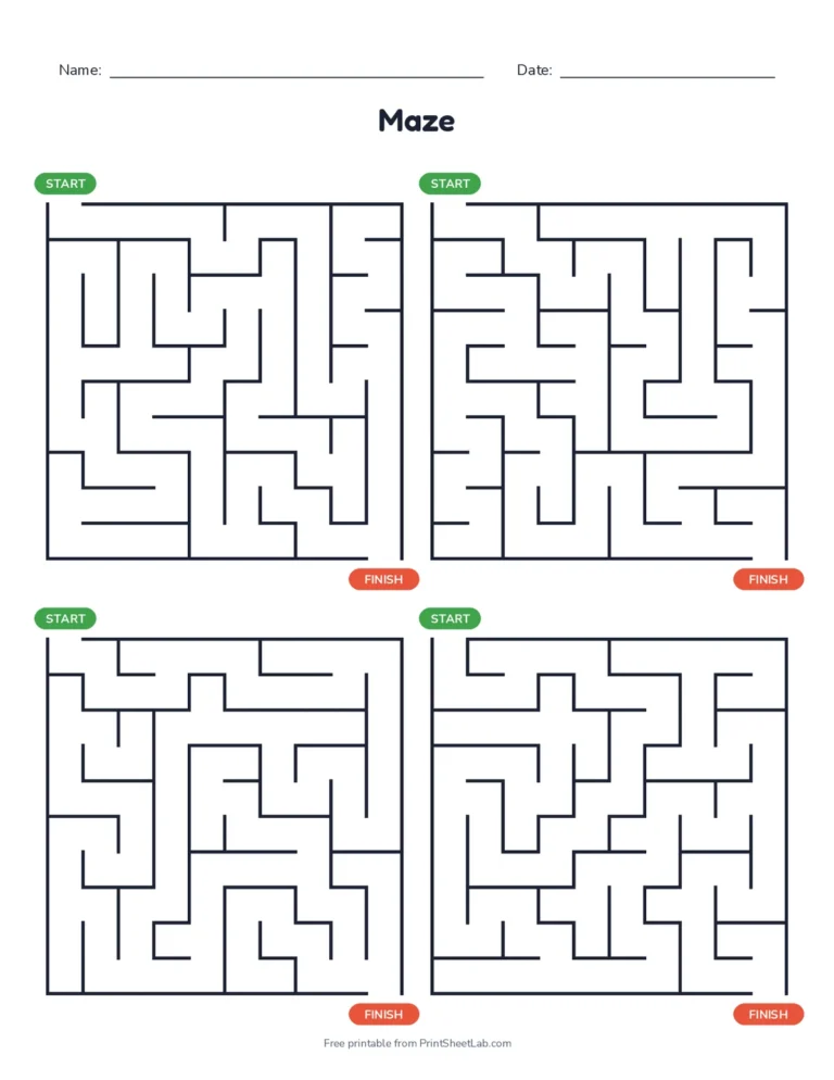 Eight small medium mazes, four per page, great for a quick activity, with answer key