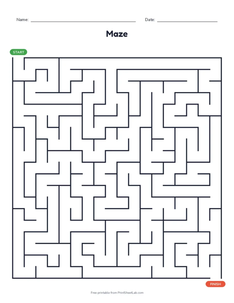 Maze generator output: four medium square printable mazes, one per page, with answer key