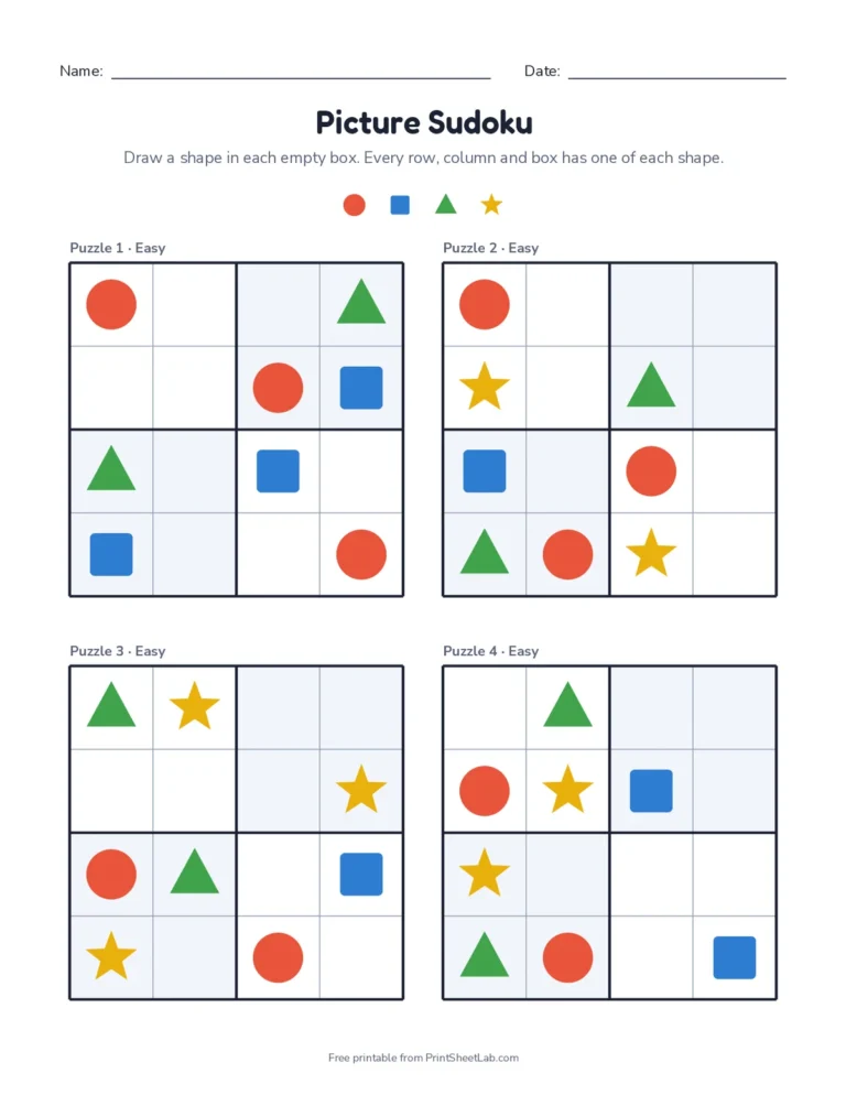 Sudoku puzzle for kids