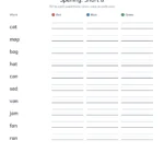 Rainbow writing spelling page