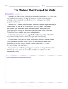 The Machine That Changed the World printable worksheet for grades 5 and 6