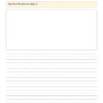 Story paper with a picture box and writing prompt