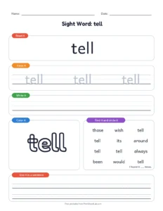 Second Grade Sight Words 31 to 40 printable worksheet for grade 2