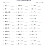 Times tables drill worksheet with 40 mixed facts
