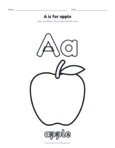 Alphabet coloring pages A to Z (26 pages) printable worksheet for preschool and kindergarten