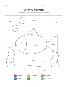 color by number addition: fish