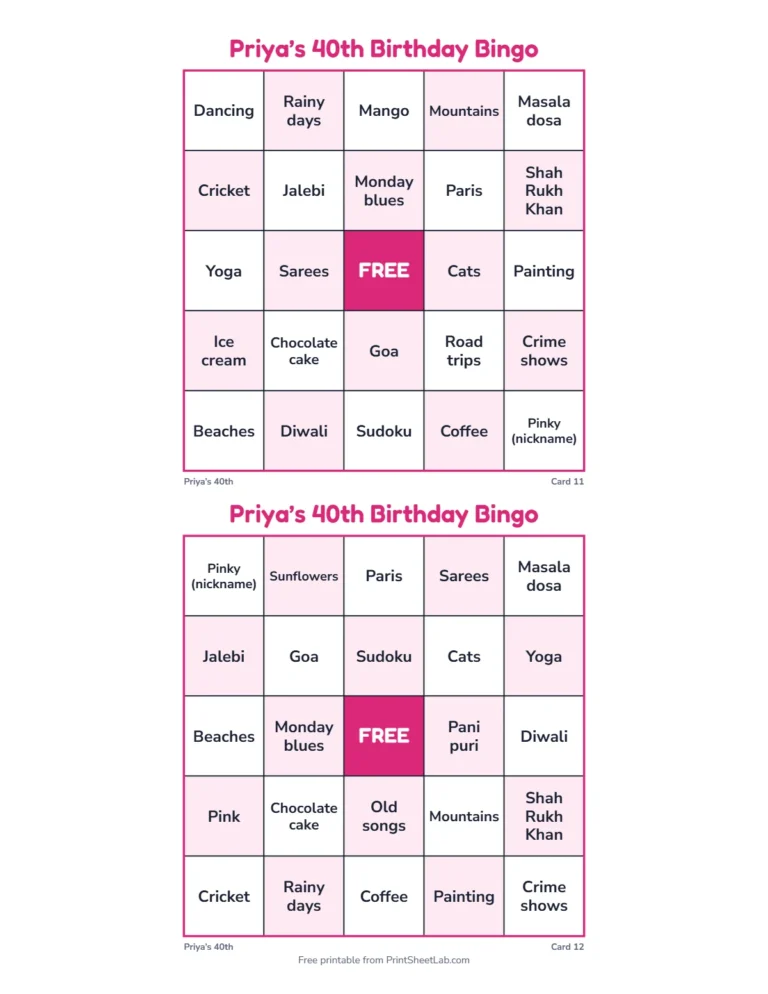 Birthday bingo rules page: how to play and how to win