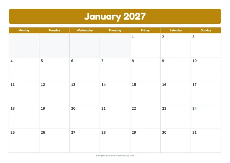 Chinese festivals 2027 printable calendar with 12 months