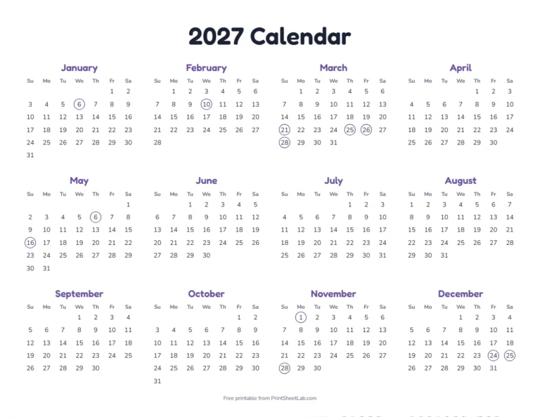 Christian holidays 2027 calendar: year at a glance with the main feasts marked