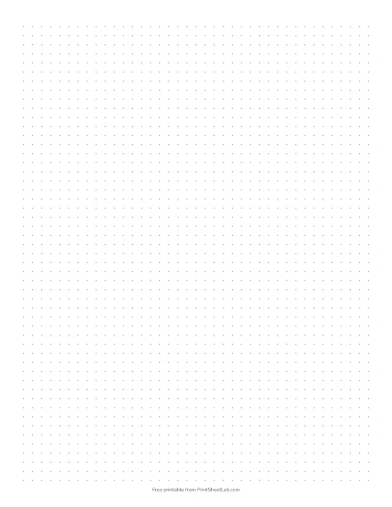 Dot grid paper printable with 5 mm gray dots on US Letter
