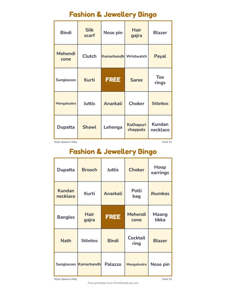 Fashion theme kitty party games rules page: how to play and win