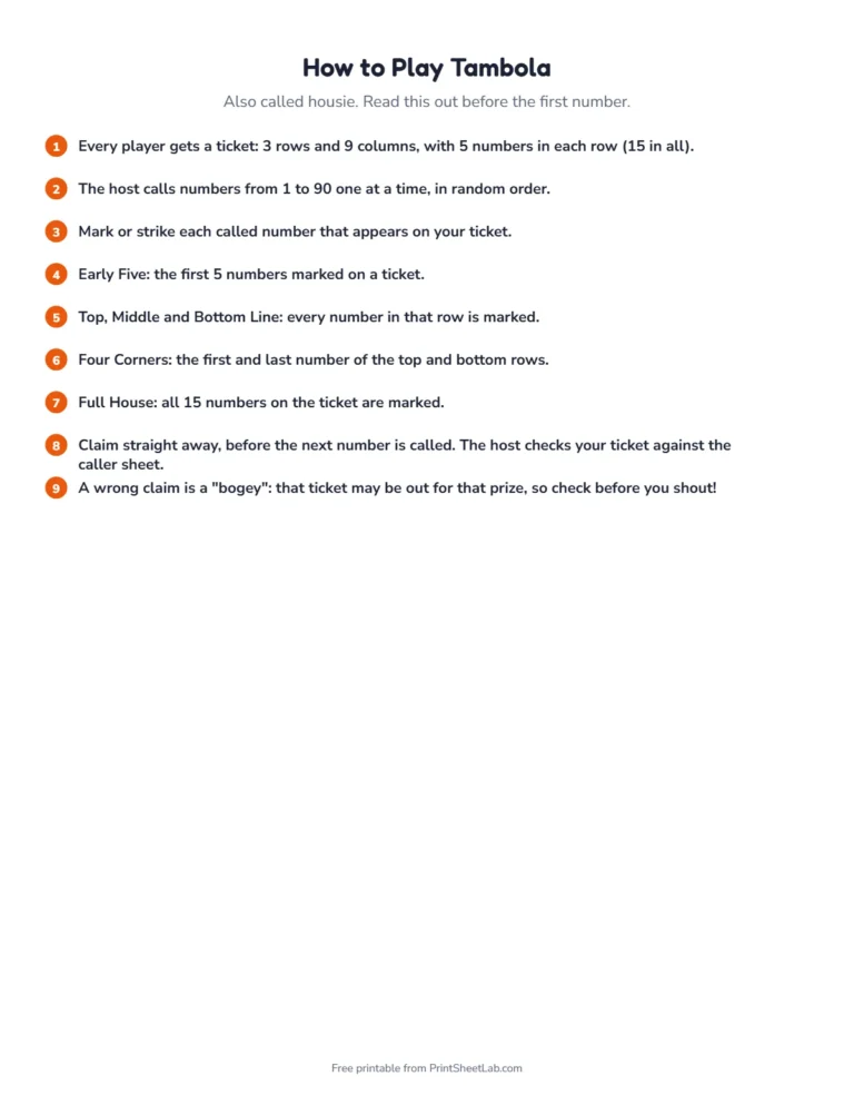 Independence Day tambola rules page: how to play and how to claim a prize