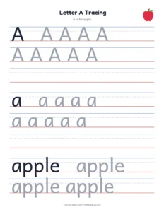 Upper and lower case A to Z (26 pages) printable worksheet for kindergarten