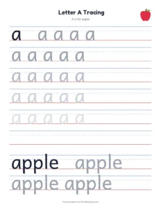 Lowercase letters a to z (26 pages) printable worksheet for kindergarten