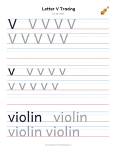 Slanting letters: V W X Y Z A K N M printable worksheet for kindergarten