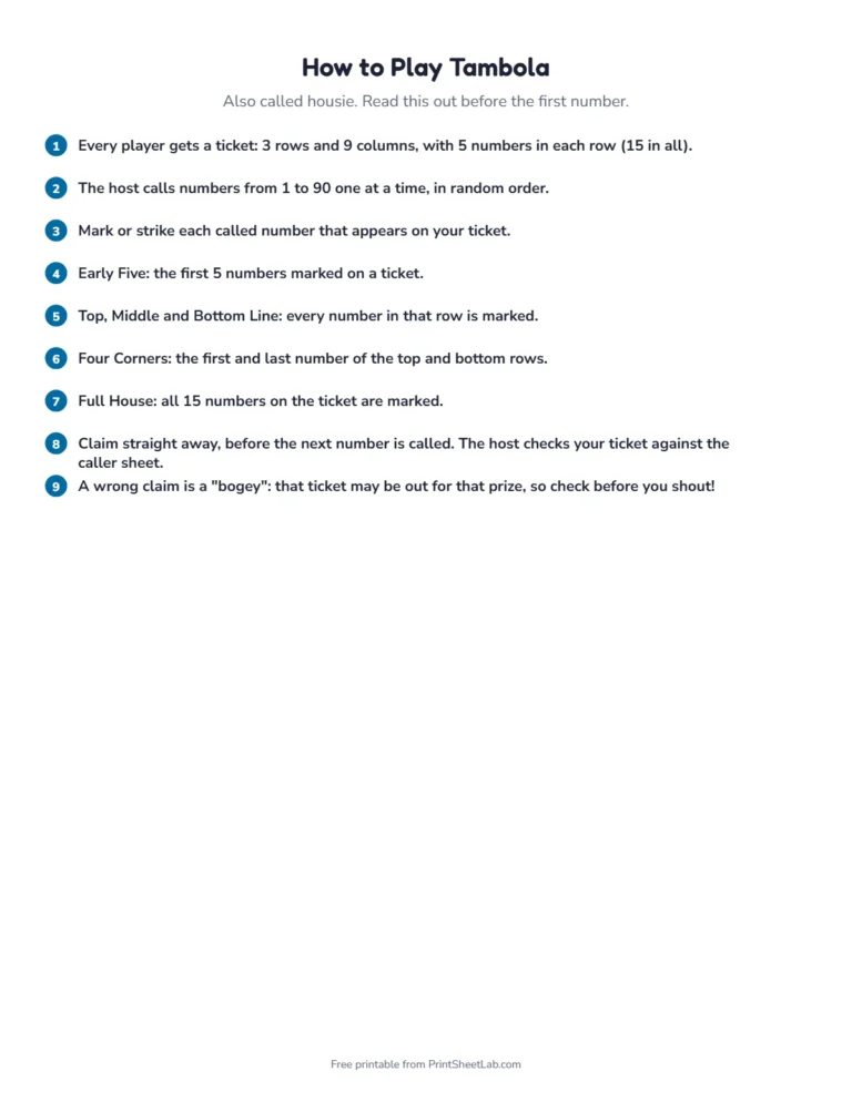 Monsoon tambola rules page: how to play and how to claim a prize