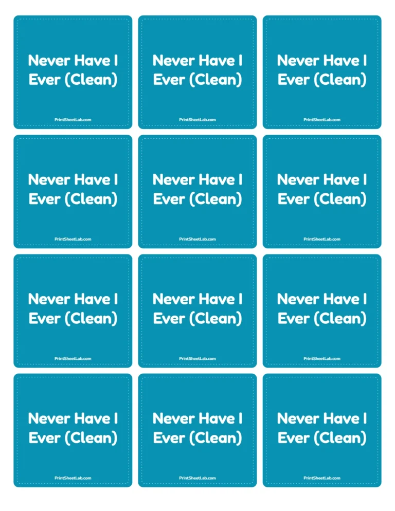 Never have I ever questions card backs to print on the reverse of the cards