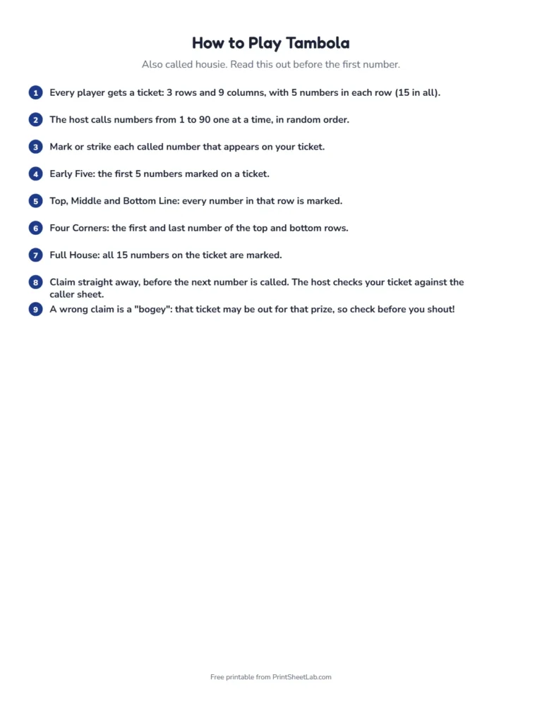 New Year tambola rules page: how to play and how to claim a prize