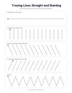 preschool letter tracing: straight lines before letters