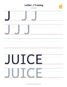 Big uppercase letters J to R printable worksheet for preschool