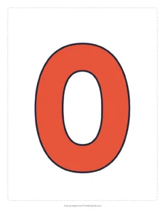 Printable numbers 0 to 9: big colored numbers printable worksheet for preschool and kindergarten