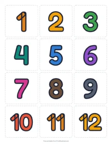 printable number cards 1 to 20