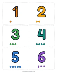 Counting cards 1 to 20 with dots printable worksheet for preschool and kindergarten