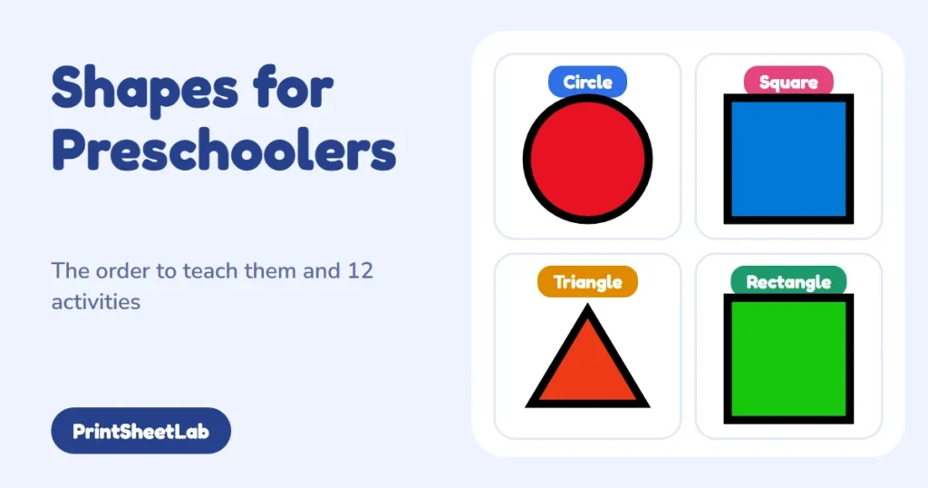 Shapes for preschoolers cover with circle, square and triangle