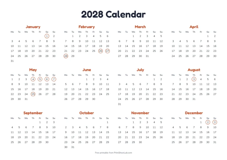 UAE public holidays 2028 calendar: the year at a glance with the holidays marked